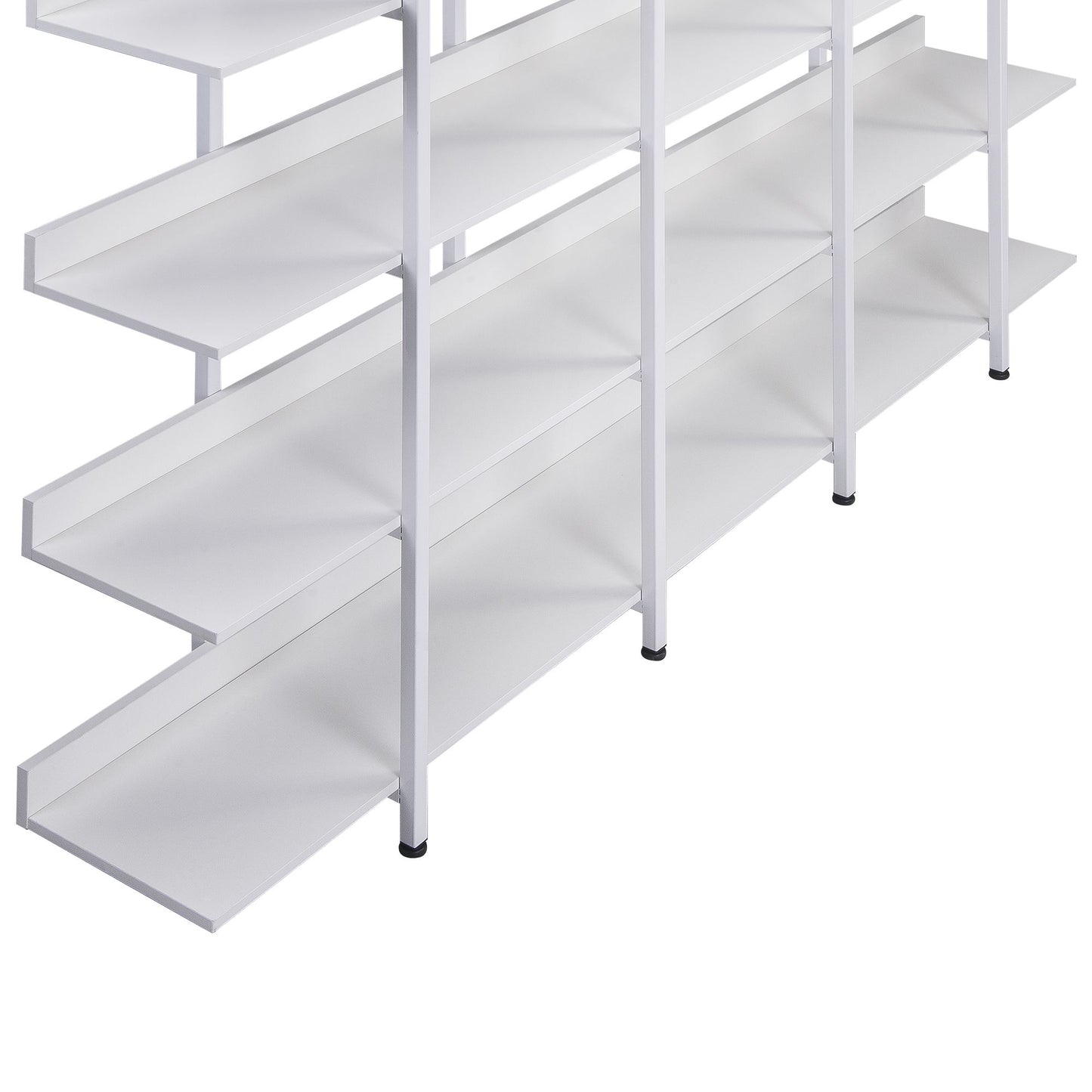 5 Tier Bookcase Home Office Open Bookshelf, Vintage Industrial Style Shelf with Metal Frame, MDF Board