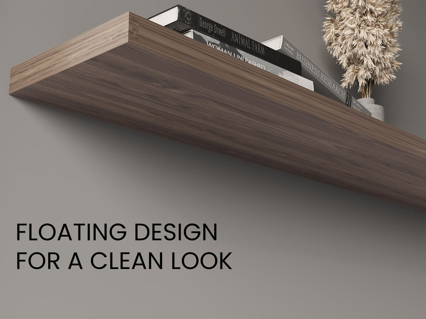 Ecco 47" Wide Floating Shelves Set of 2, Shelves for Wall Decor for Bedroom, Bathroom Storage Shelves, Book Shelves for Living Room