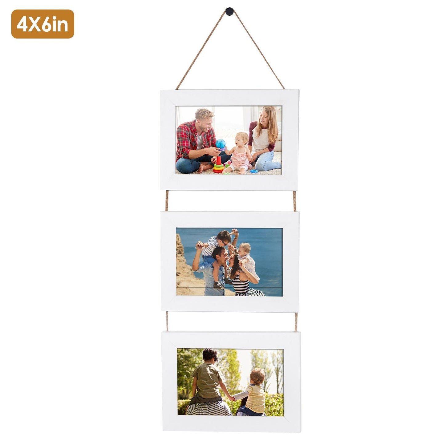 Wall Hanging Picture Collage Frame Wall Decor Without Mat Rustic Style Wood Photo Frame Display