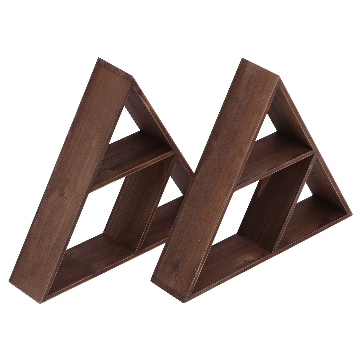 2-Pack Triangular Floating Wall Shelf, Modern Storage Rack for Living Room and Home Decor