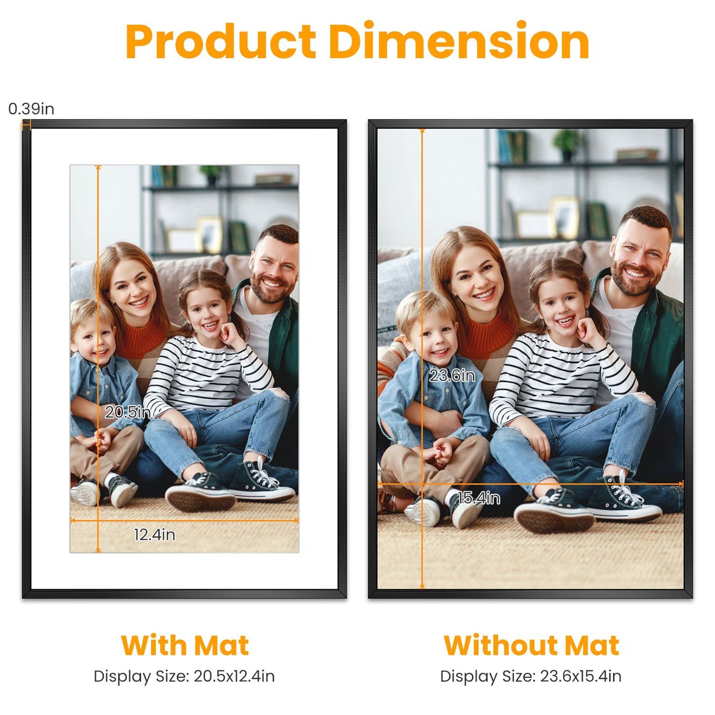 2 Packs 16x24in Picture Frames Wall Gallery Photo Frame Wall Mounted Poster Display Frame for Horizontal Vertical Wall Mounted