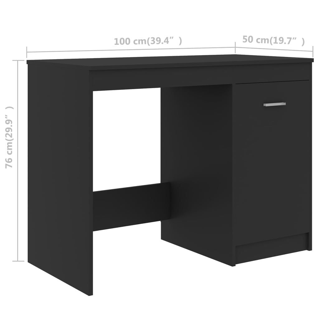 Desk Gray 39.4"x19.7"x29.9" Engineered Wood