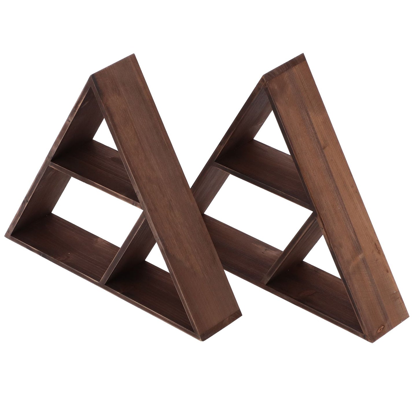 2-Pack Triangular Floating Wall Shelf, Modern Storage Rack for Living Room and Home Decor