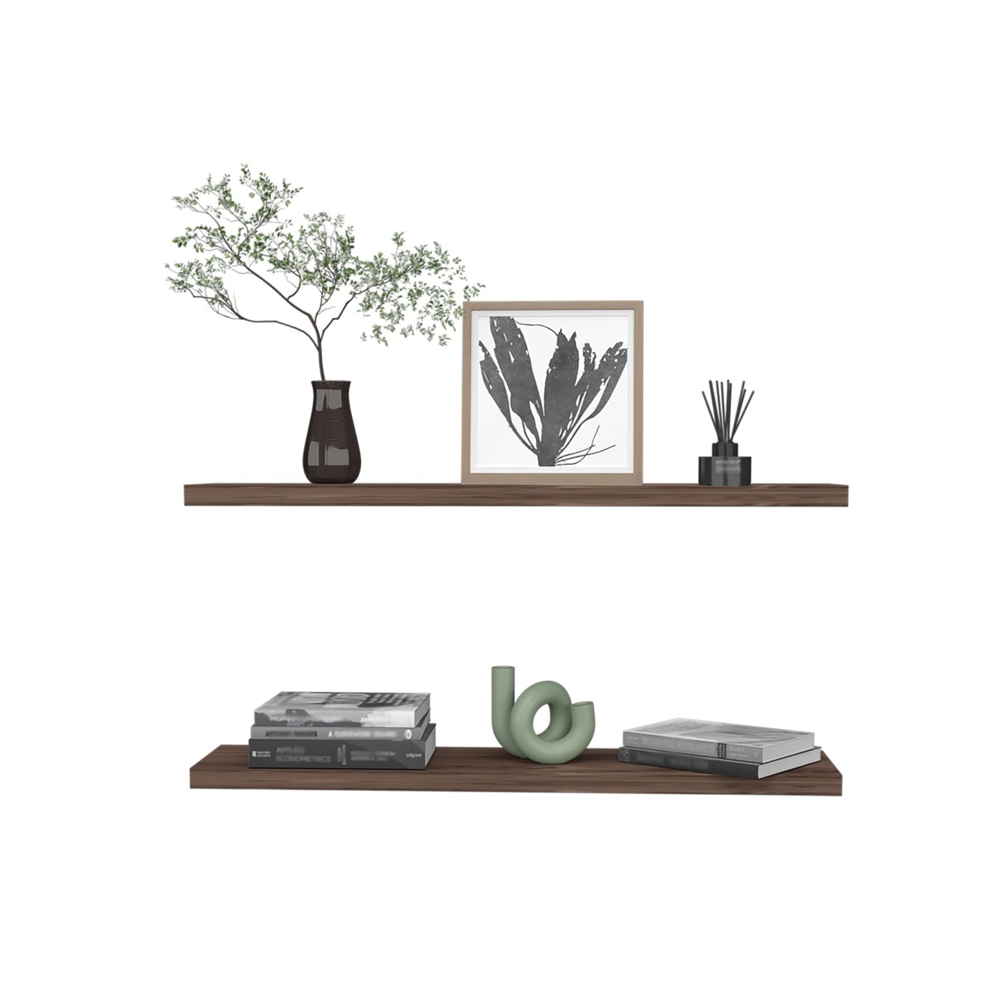 Ecco 47" Wide Floating Shelves Set of 2, Shelves for Wall Decor for Bedroom, Bathroom Storage Shelves, Book Shelves for Living Room
