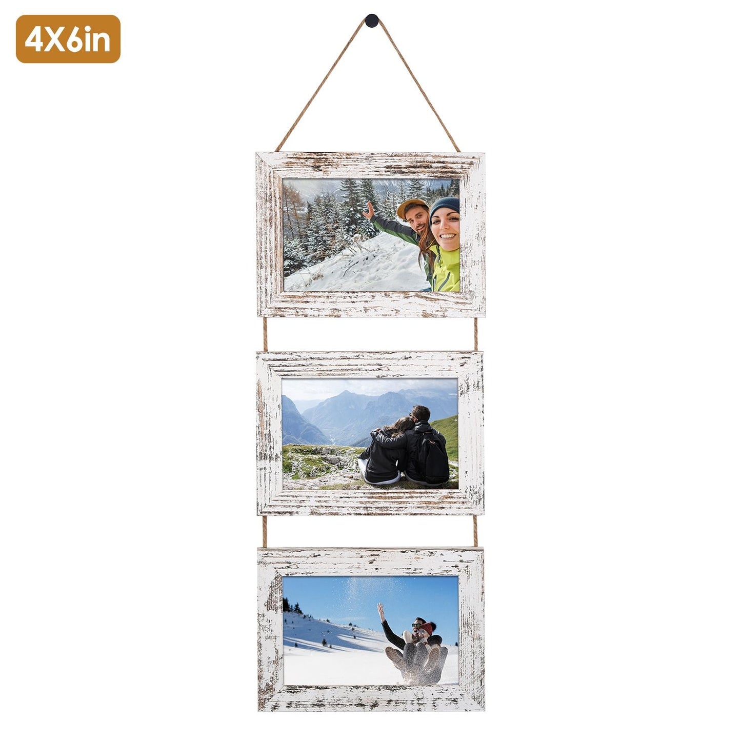 Wall Hanging Picture Collage Frame Wall Decor Without Mat Rustic Style Wood Photo Frame Display