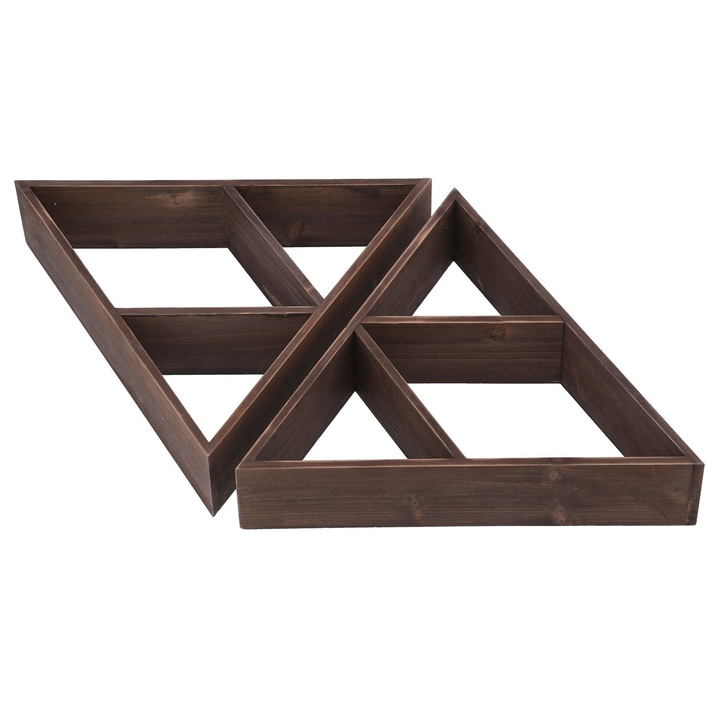 2-Pack Triangular Floating Wall Shelf, Modern Storage Rack for Living Room and Home Decor