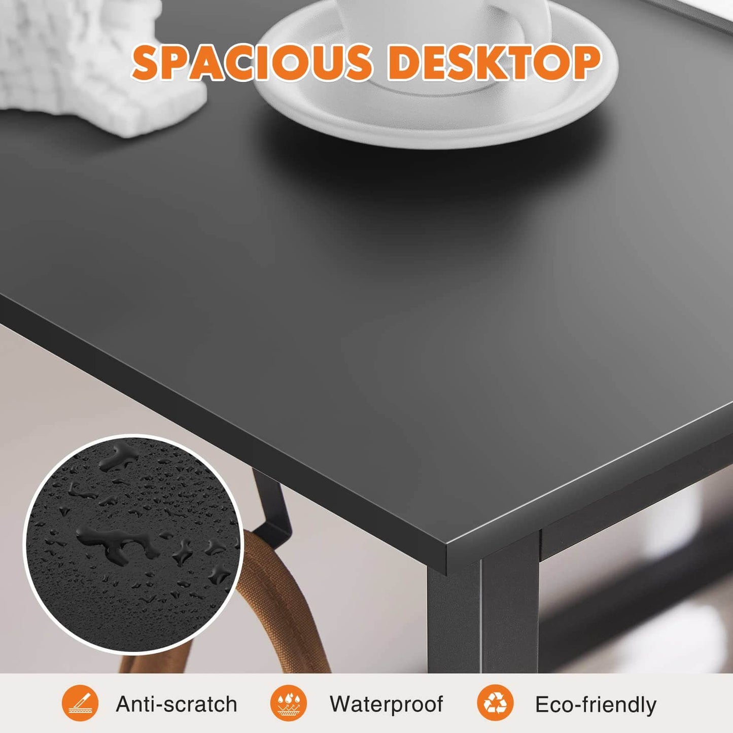 Modern Simple Style Wooden Work Office Desks with Storage,31 Inch,Black