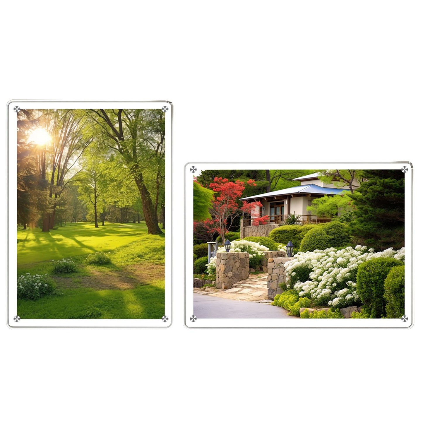 4Pcs Acrylic Photo Frames 5x7In Photo Display Vertically Horizontally Free Standing Desktop Picture Frame