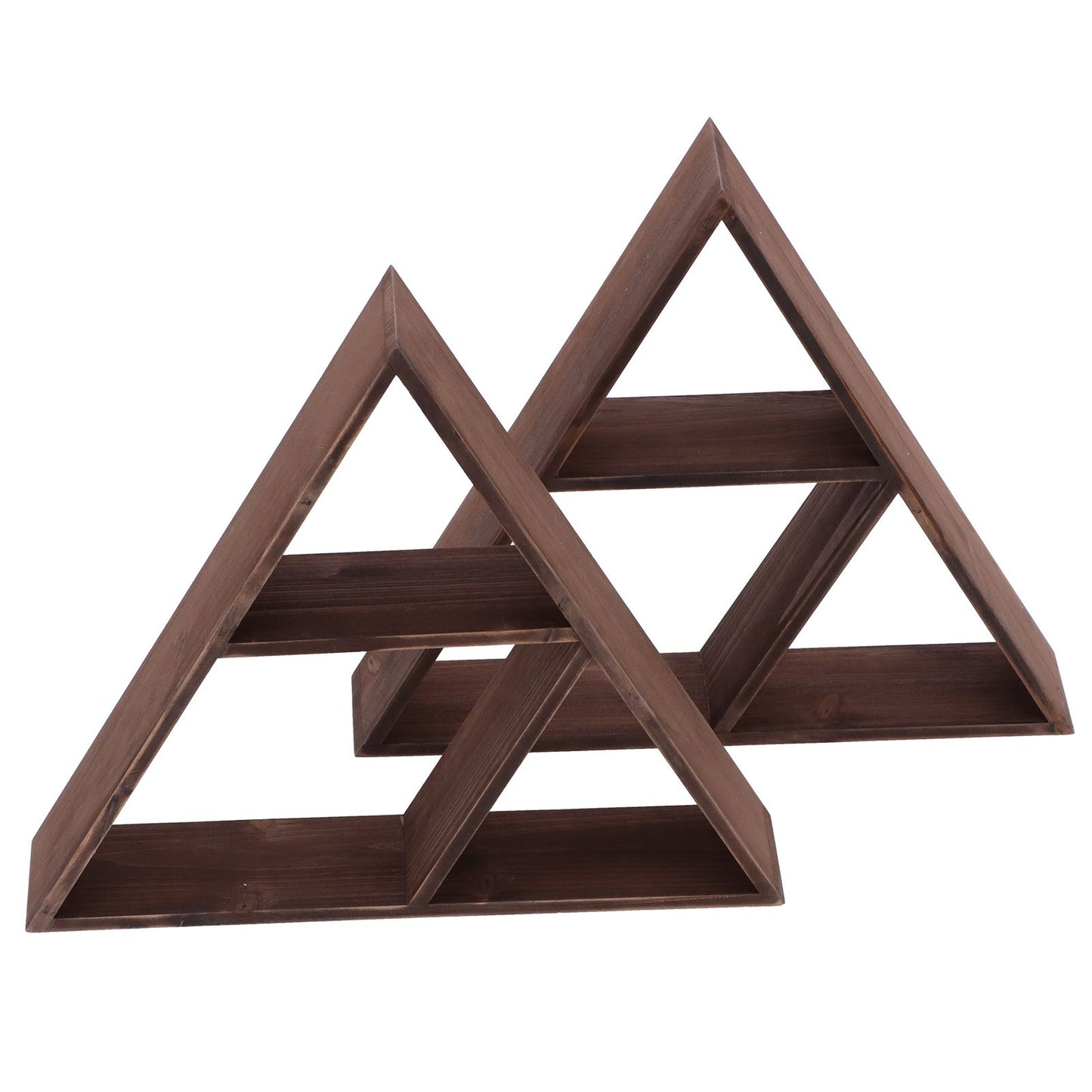 2-Pack Triangular Floating Wall Shelf, Modern Storage Rack for Living Room and Home Decor