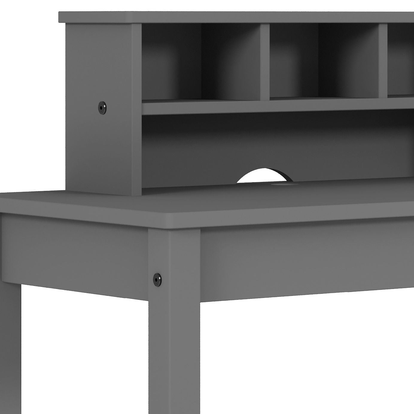 Grey Writing Desk with Hutch