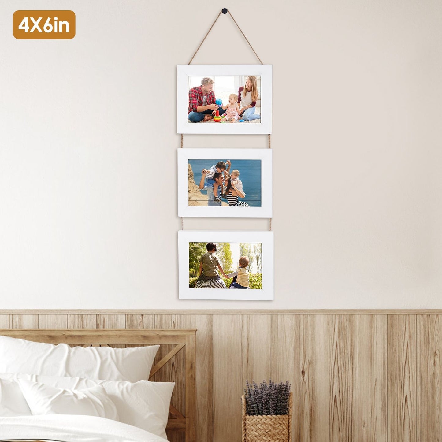 Wall Hanging Picture Collage Frame Wall Decor Without Mat Rustic Style Wood Photo Frame Display