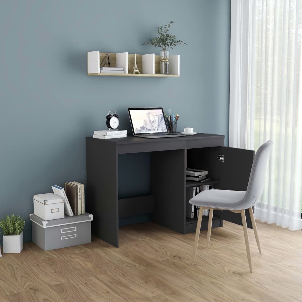 Desk Gray 39.4"x19.7"x29.9" Engineered Wood