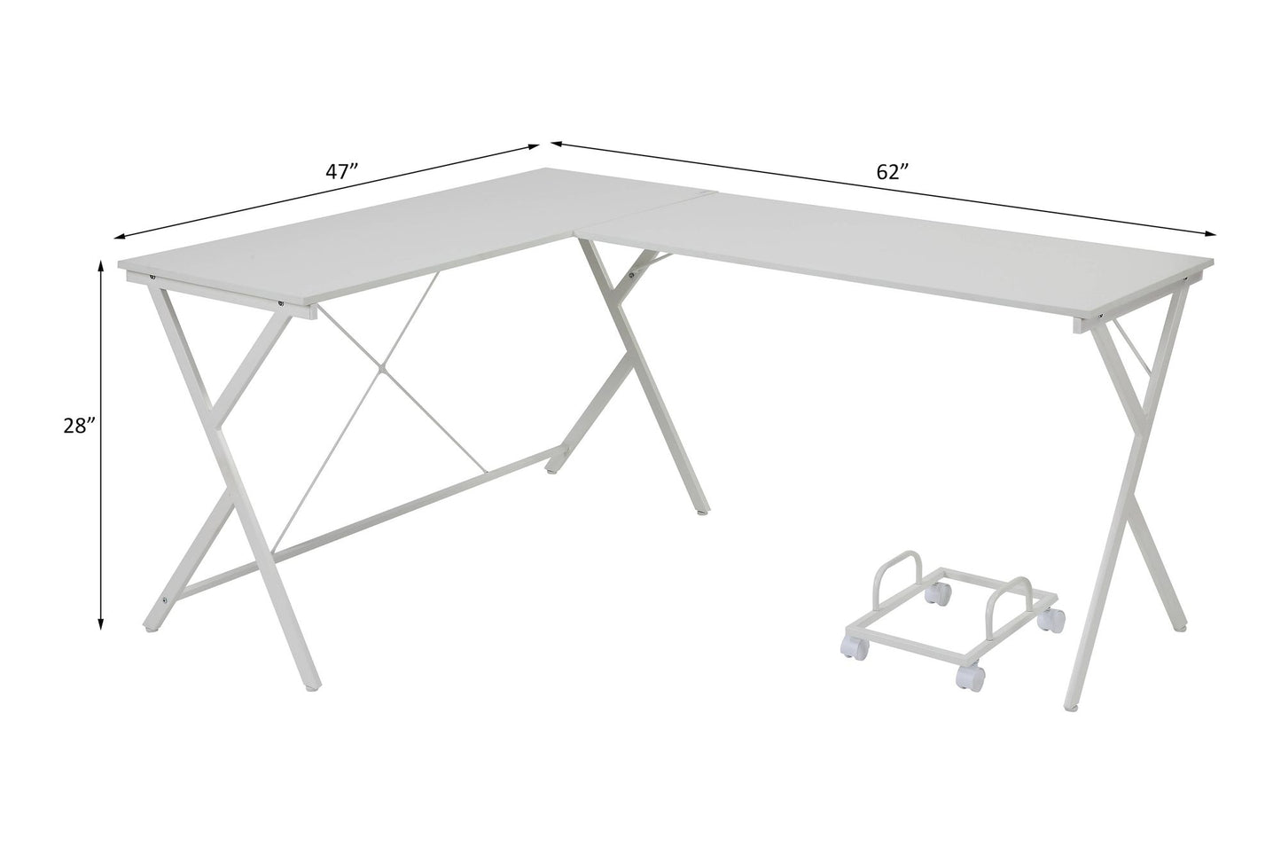Dazenus White Finish Computer Desk
