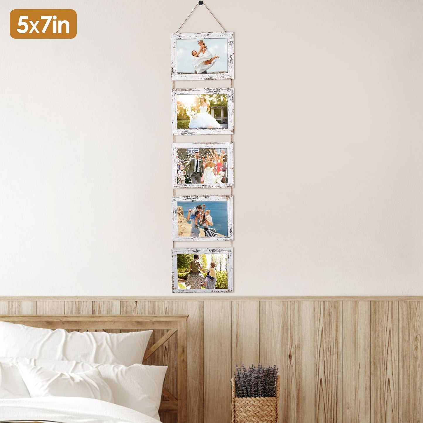 Wall Hanging Picture Collage Frame Wall Decor Without Mat Rustic Style Wood Photo Frame Display