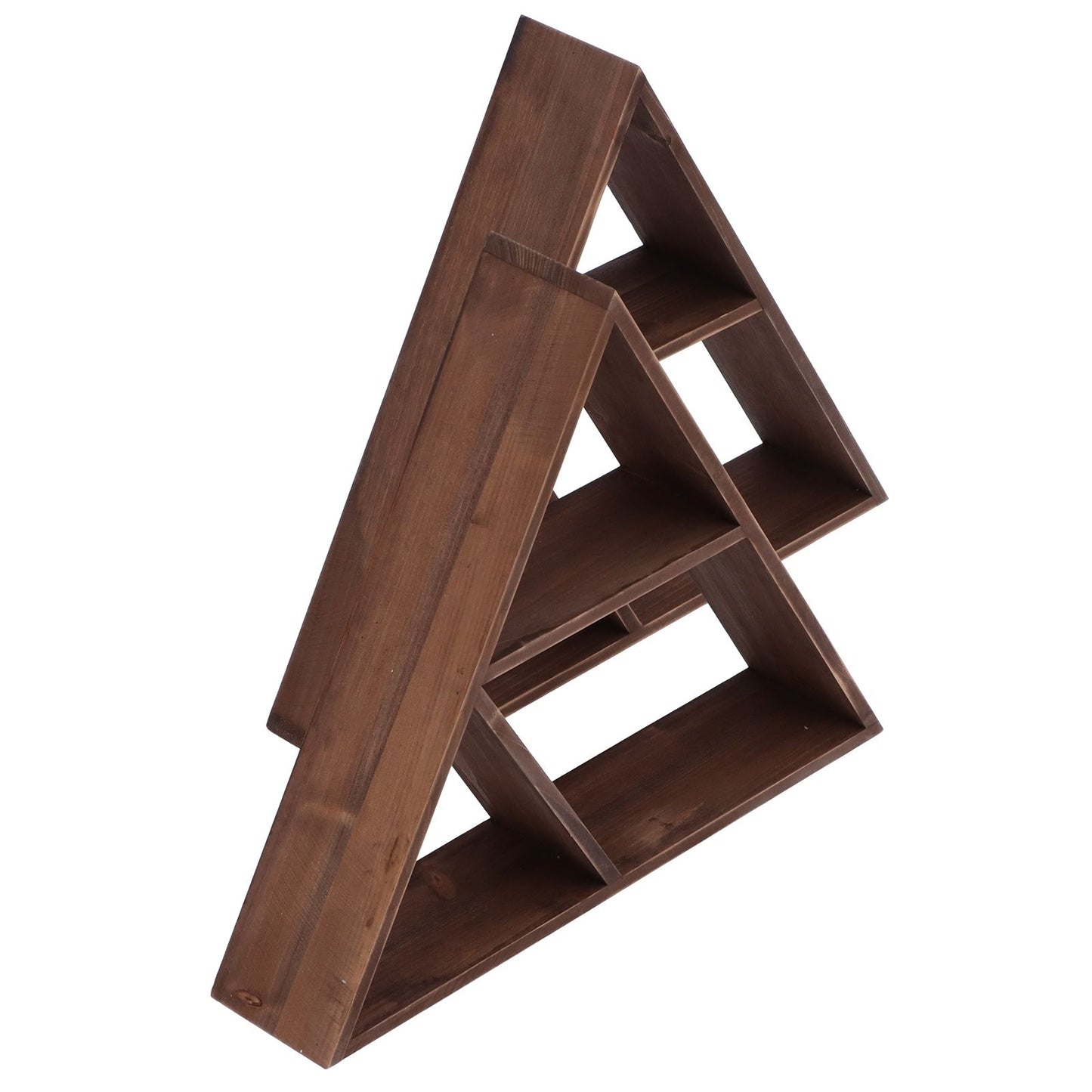 2-Pack Triangular Floating Wall Shelf, Modern Storage Rack for Living Room and Home Decor