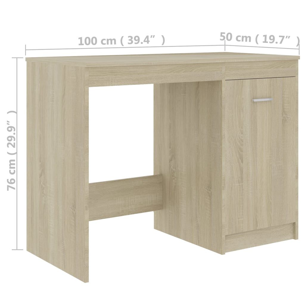 Desk Sonoma Oak 39.4"x19.7"x29.9" Engineered Wood
