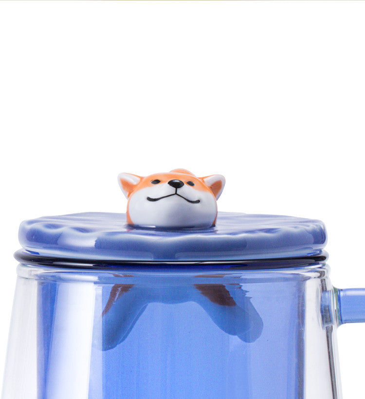 Shiba Inu Heat Resistant Double Layer Glass Tea Cup