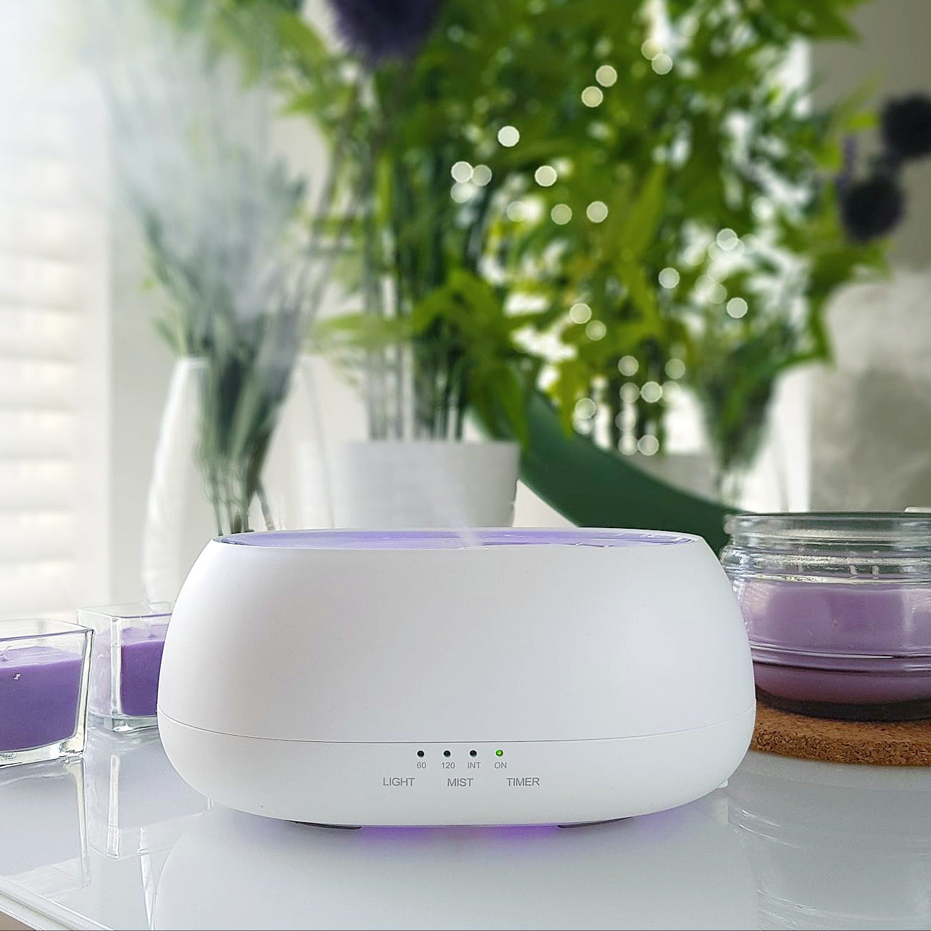 HOMEFISH Aroma Diffuser 500ml Ultrasonic Air Humidifier Colorful Light Fragrance Diffuser Essential Oil Diffuser For Home