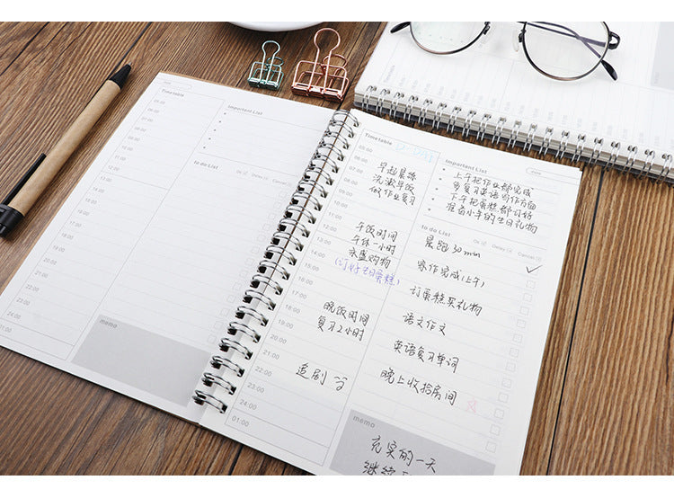 Daily Planner Schedule Work Efficiency Stationery Book