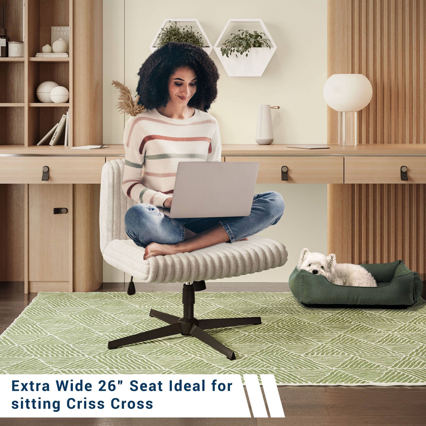 Techni Mobili Criss Cross Chair - Extra Wide Home or Office Chair