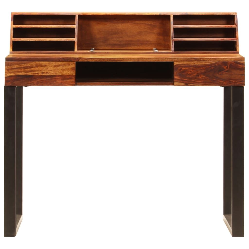 Desk 43.3"x19.7"x37" Solid Sheesham Wood and Steel