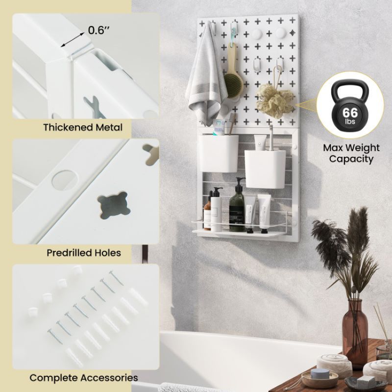 Pegboard Combination Kit with Hooks for wall Organizer