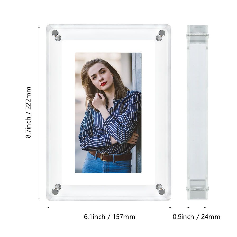 7-inch Digital Picture Frame,Acrylic Video Frame with Auto Rotate Playback, 2GB Internal Memory and 1500mAh Battery, Supports 1024 * 600 Resolution, Ideal Desktop Decorations