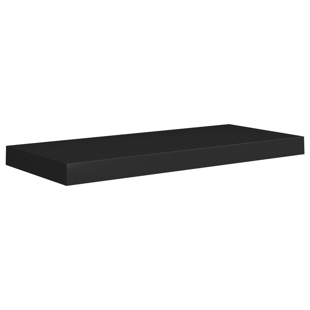 Floating Wall Shelves 2 pcs Black 23.6"x9.3"x1.5" MDF