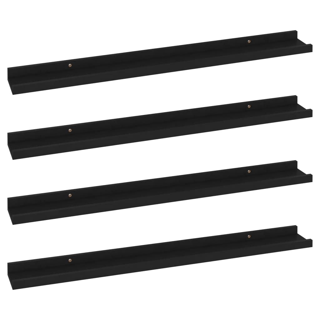 Wall Shelves 4 pcs Black 31.5"x3.5"x1.2"