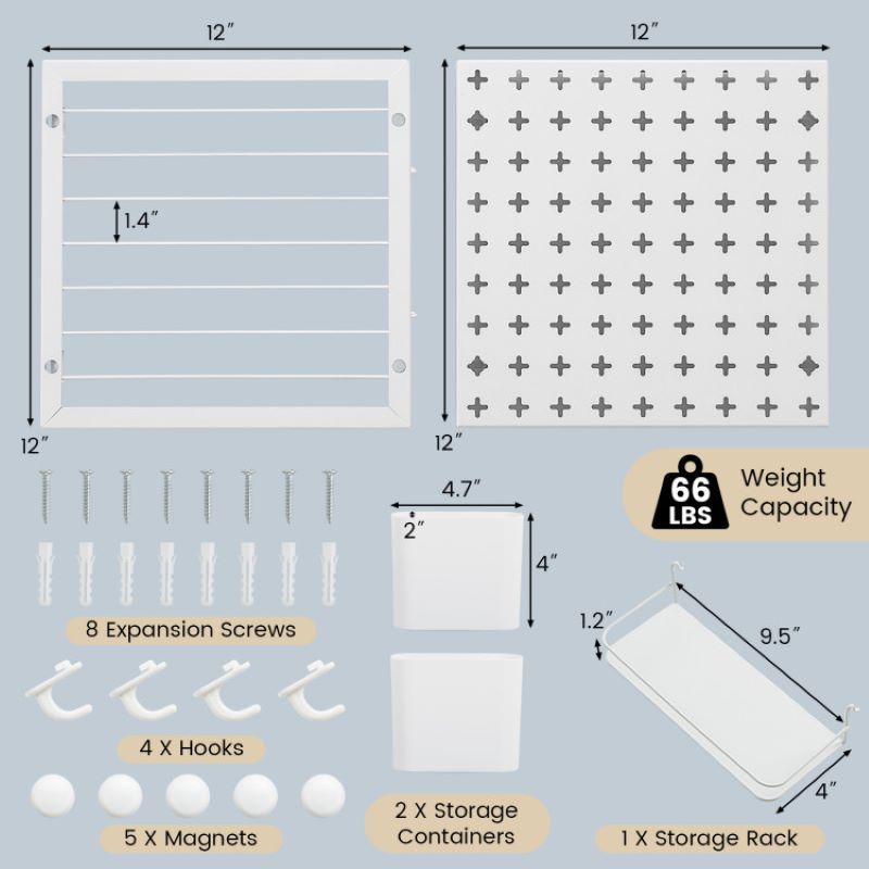 Pegboard Combination Kit with Hooks for wall Organizer