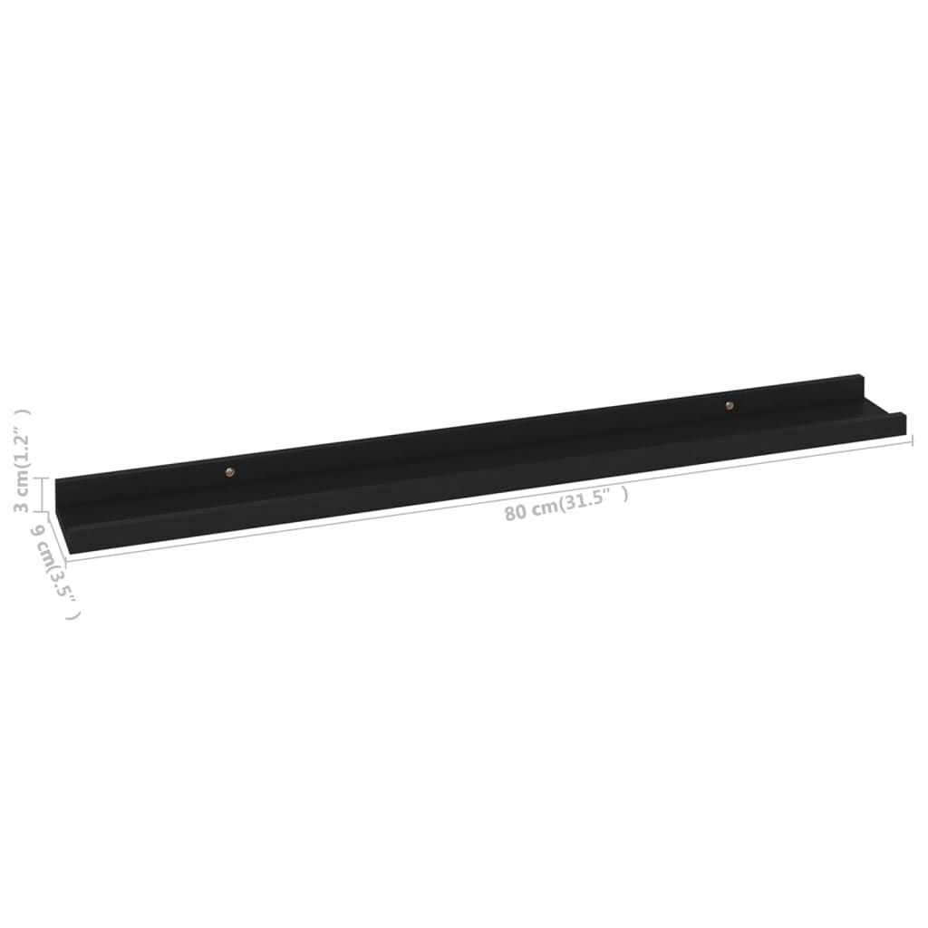 Wall Shelves 4 pcs Black 31.5"x3.5"x1.2"