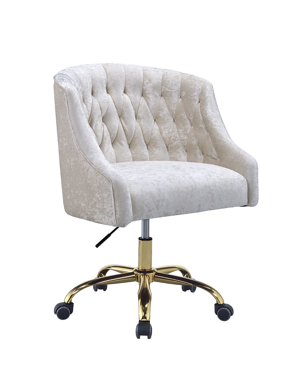 Levian Vintage Cream Velvet & Gold Finish Office Chair