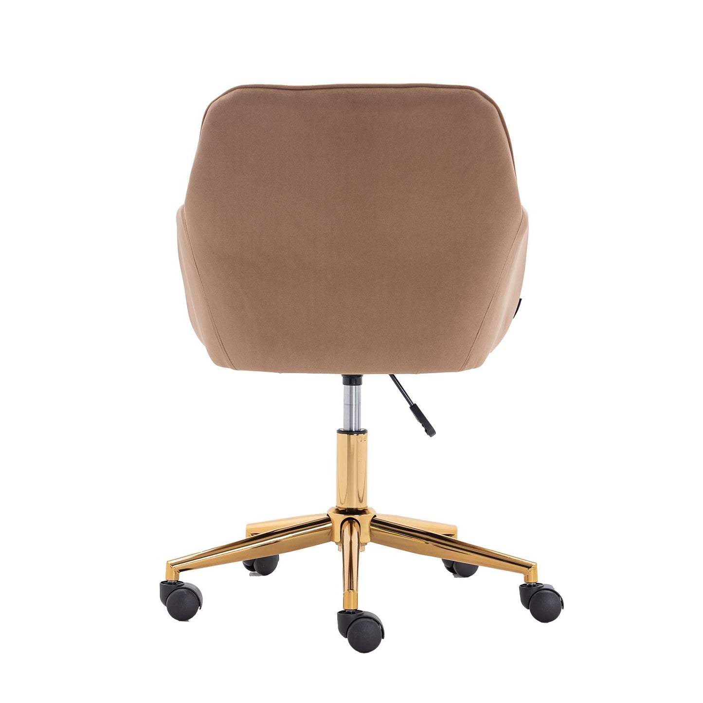 Modern Velvet Fabric Material Adjustable Height 360 revolving Home Office Chair with Gold Metal Legs and Universal Wheels for Indoor