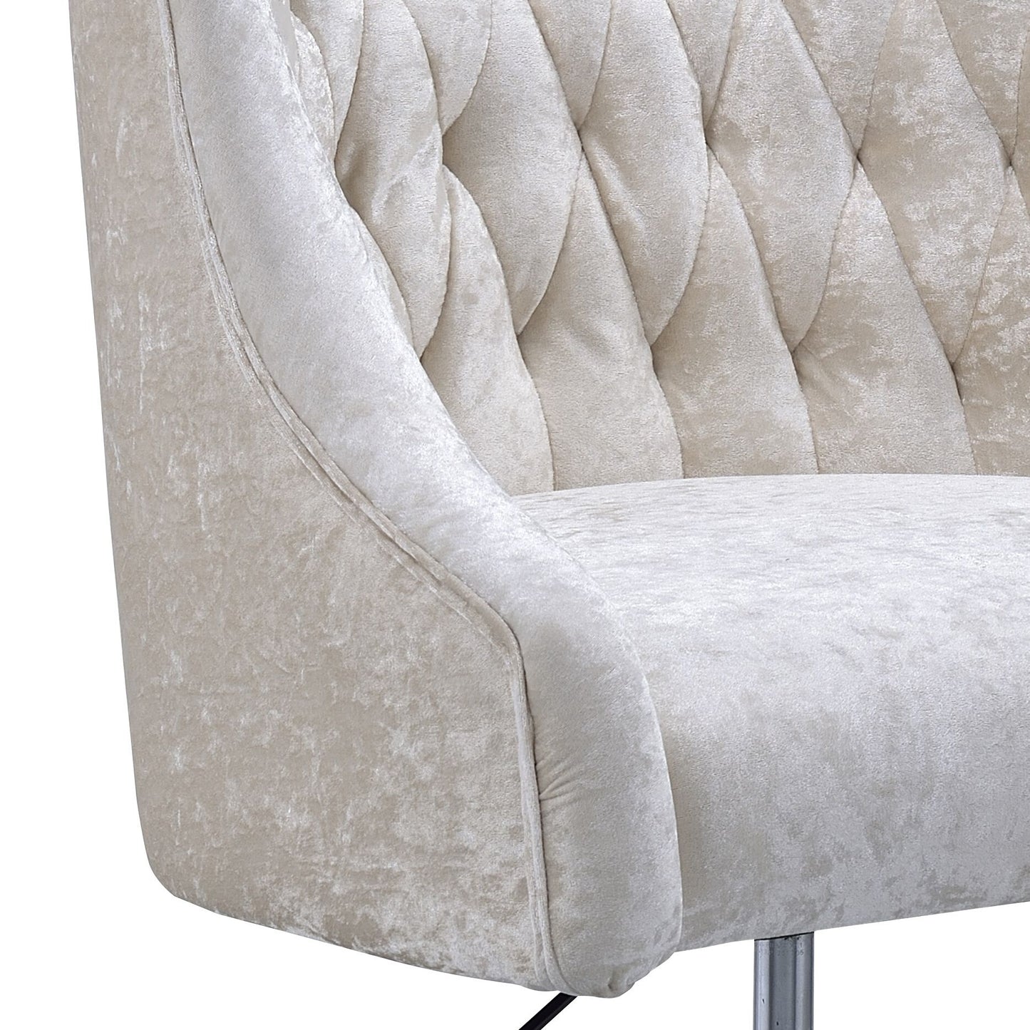 Levian Vintage Cream Velvet & Gold Finish Office Chair