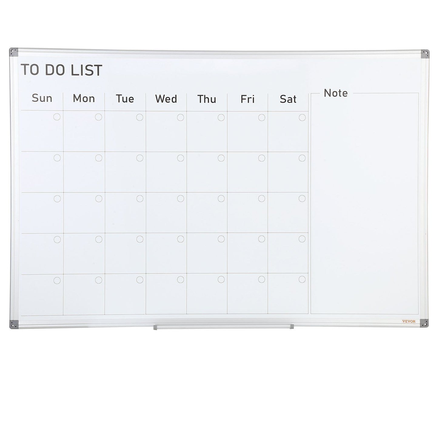 VEVOR Calendar Whiteboard, 36 x 24 Inches Magnetic Dry Erase Calendar Board, Monthly Planner Whiteboard for Wall, 1 Magnetic Erase & 2 Dry Erase Marker & Movable Tray for Restaurant Office Home School