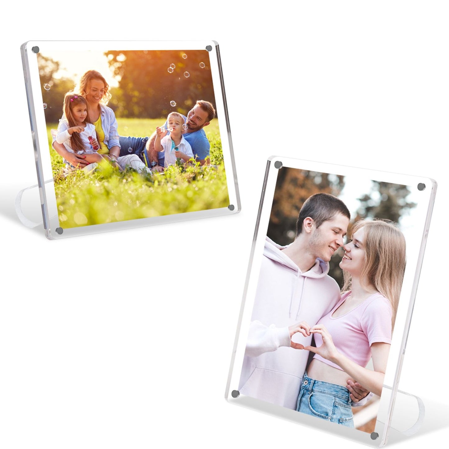 4Pcs Acrylic Photo Frames 5x7In Photo Display Vertically Horizontally Free Standing Desktop Picture Frame