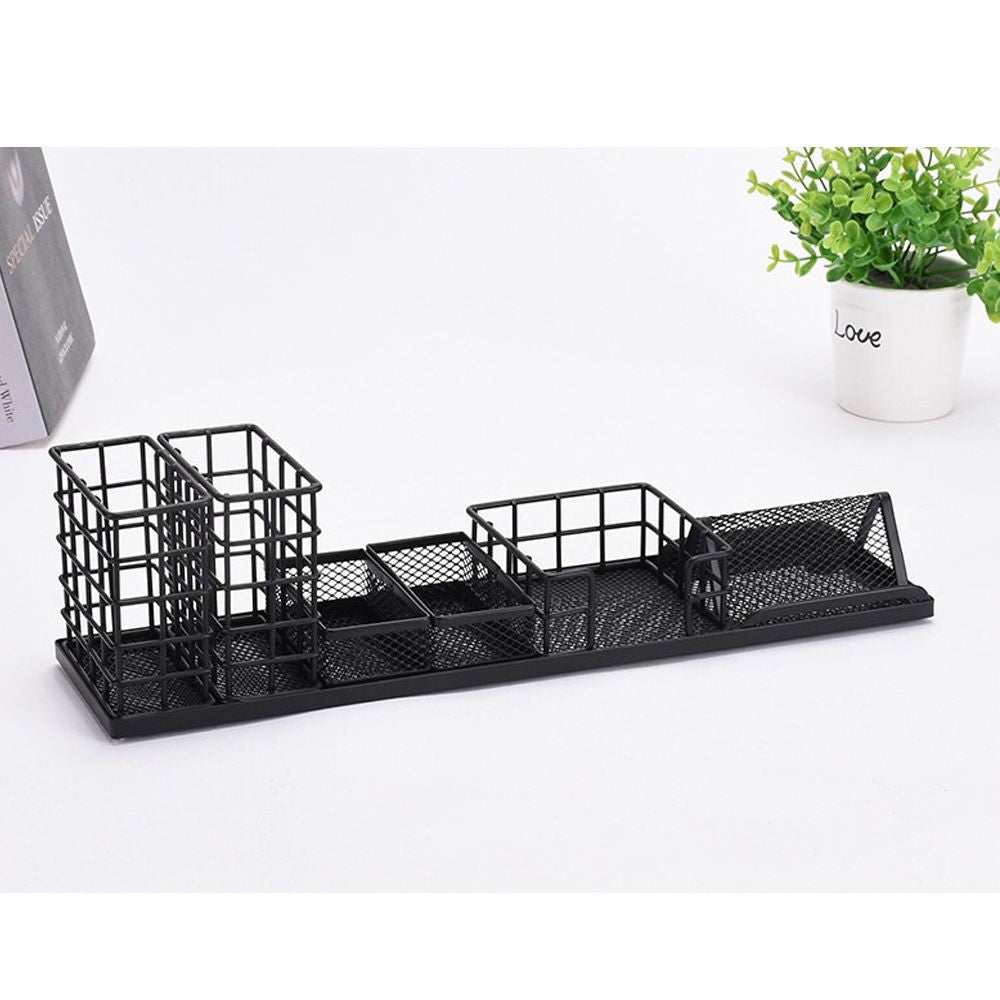 Small Desk Storage Box, Mesh Multifunctional Office Supplies 6-piece set