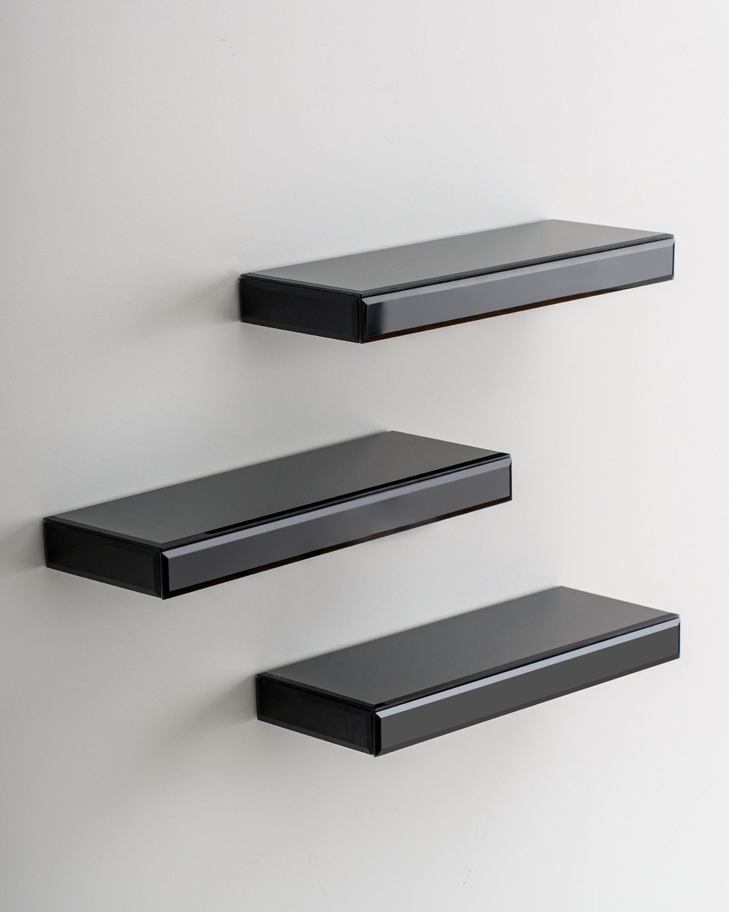 3 Piece Black Floating Shelf