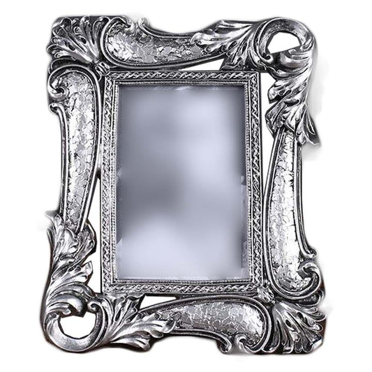 Silver 4x6 Resin Photo Frame Retro Picture Frame Flower Carved Photo Frame Tabletop Display