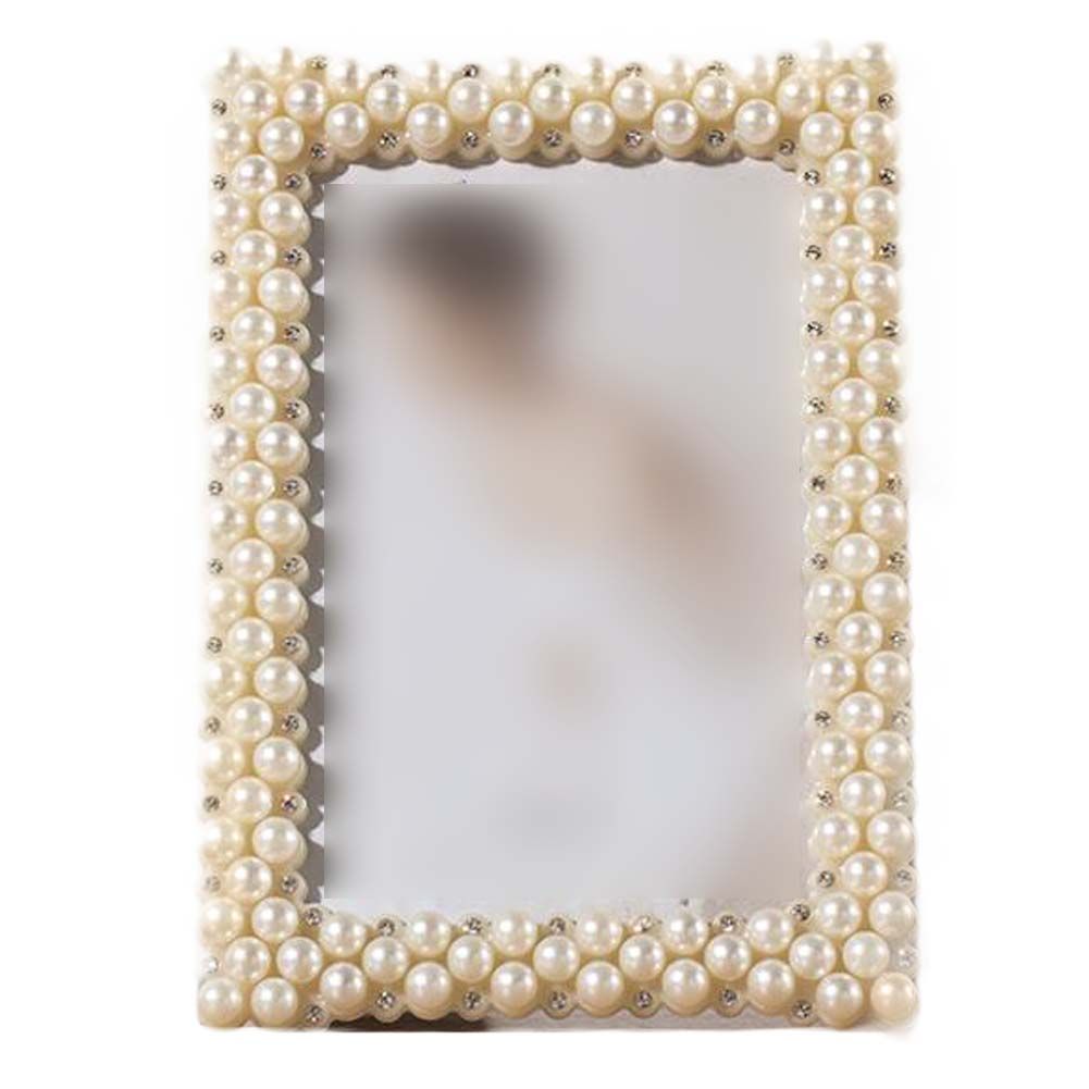 Handmade ABS Beads 4x6 Picture Frame Rhinestone Photo Frame Tabletop Display Wedding Photo Frame