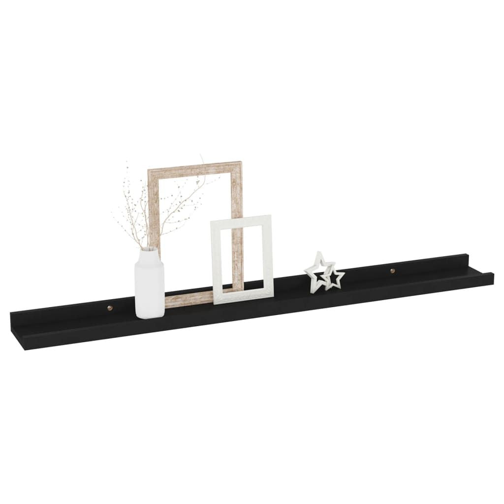 Wall Shelves 4 pcs Black 31.5"x3.5"x1.2"