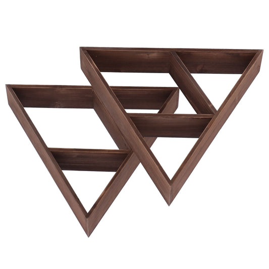 2-Pack Triangular Floating Wall Shelf, Modern Storage Rack for Living Room and Home Decor