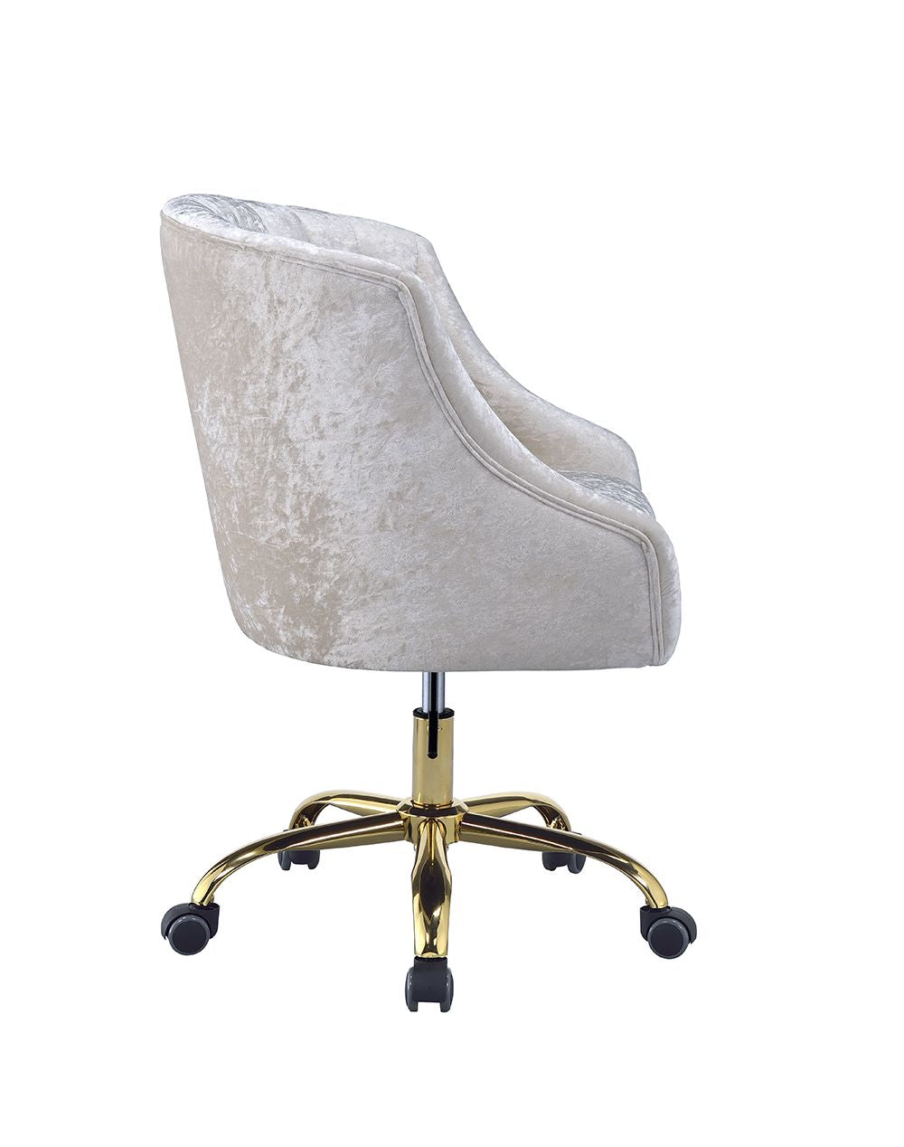 Levian Vintage Cream Velvet & Gold Finish Office Chair