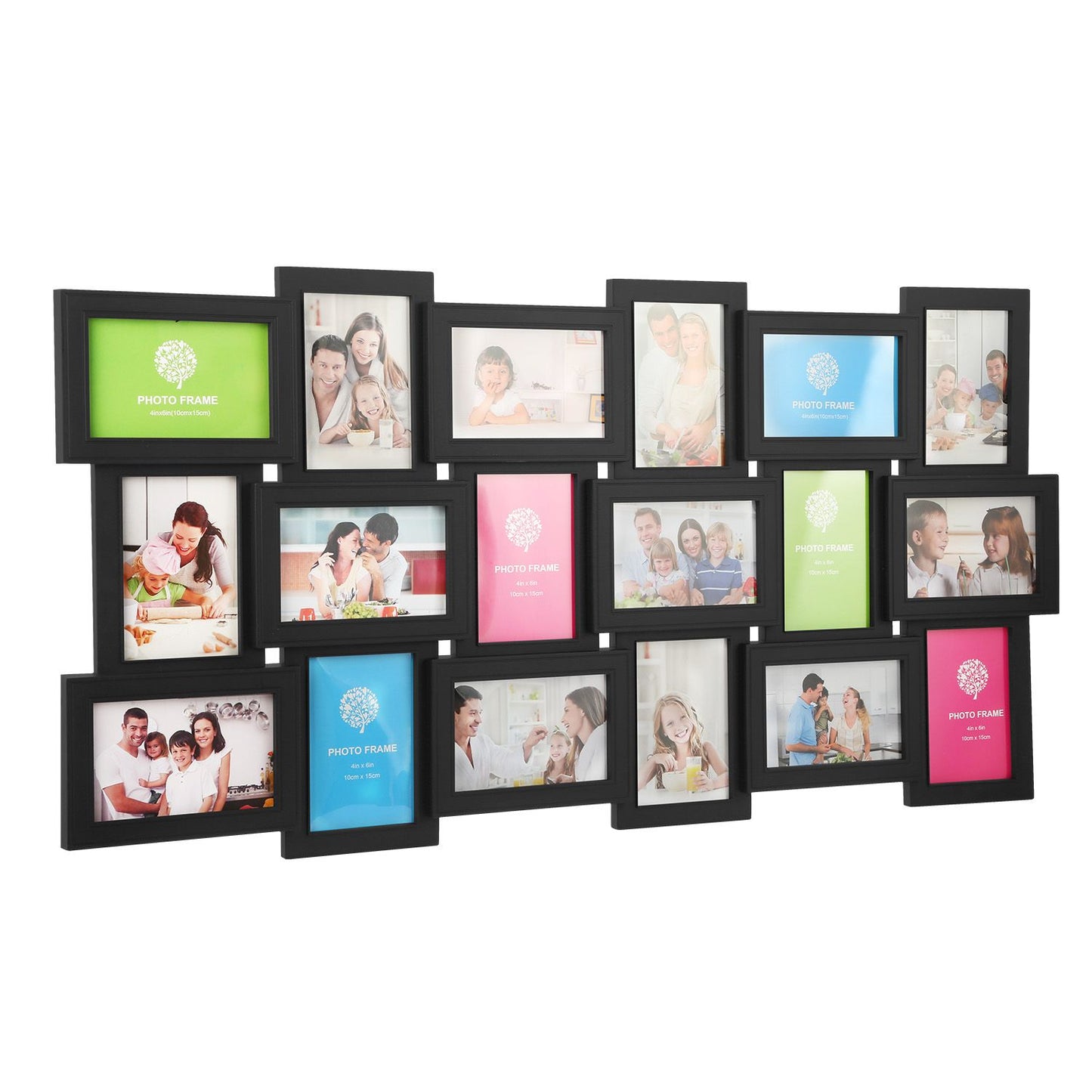 18 Pictures Frames Collage for Photos in 4\" x 6\" Glass Protection Display Wall Mounting Gallery Home Decor Kit